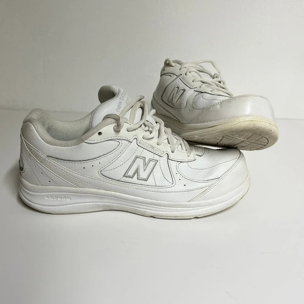 New Balance white leather